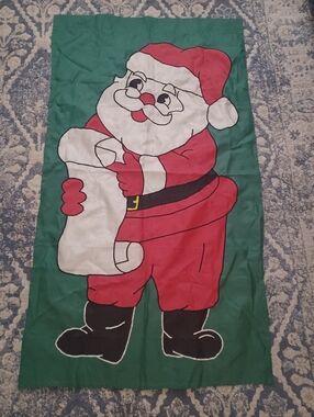Vintage Garden/house Santa Flag